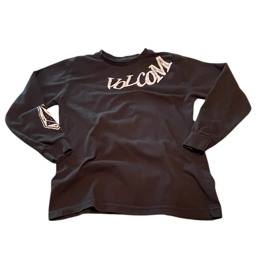 Volcom Big Boys Contort Graphic Long Sleeve Logo Crewneck Tee Board Sports BL M